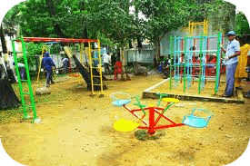 merry go round jungle gym and swings